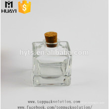 refillable square reed diffuser clear glass bottle 100ml for sale